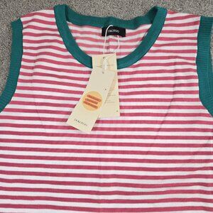 Dokotoo Striped‎ Sleeveless Knit Blouse Top Women's 2XL NWT